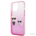 Karl Lagerfeld Gradient Ikonik Karl & Choupette - Etui iPhone 13 Pro Max (różowy)