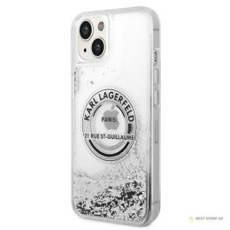 Karl Lagerfeld Liquid Glitter Round RSG Logo Case - Etui iPhone 14 (srebrny)