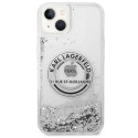 Karl Lagerfeld Liquid Glitter Round RSG Logo Case - Etui iPhone 14 (srebrny)