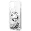 Karl Lagerfeld Liquid Glitter Round RSG Logo Case - Etui iPhone 14 (srebrny)