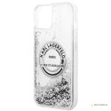 Karl Lagerfeld Liquid Glitter Round RSG Logo Case - Etui iPhone 14 (srebrny)