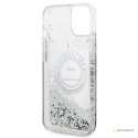 Karl Lagerfeld Liquid Glitter Round RSG Logo Case - Etui iPhone 14 (srebrny)