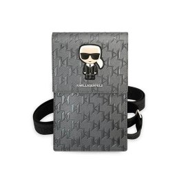 Karl Lagerfeld Monogram Ikonik Patch Wallet Phone Bag - Torba na smartfona i akcesoria (srebrny)