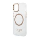 Guess Metal Outline Magsafe - Etui iPhone 14 (przezroczysty)