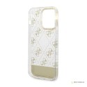 Guess 4G Stripe Script Logo Electroplated Pattern - Etui iPhone 14 Pro (złoty)