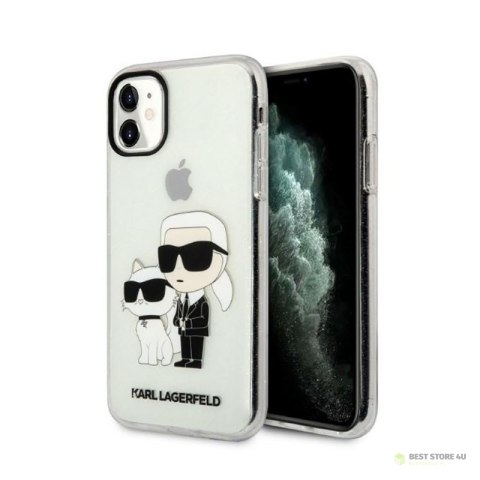 Karl Lagerfeld IML Glitter NFT Karl & Choupette - Etui iPhone 11 (przezroczysty)