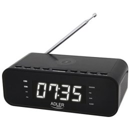 Adler Alarm Clock with Wireless Charger AD 1192B AUX in, Black, Alarm function
