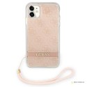 Guess 4G Print Cord - Etui ze smyczką iPhone 11 (Pink)