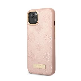 Guess Peony Logo Plate MagSafe - Etui iPhone 13 (różowy)