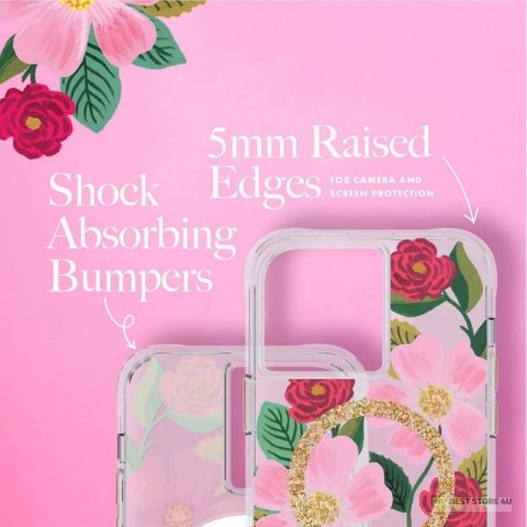 Rifle Paper Clear MagSafe - Etui iPhone 14 Pro Max zdobione złotem (Rose Garden) Rifle Paper Clear MagSafe - Etui iPhone 14 Pro Max zdobione złotem (Rose Garden)