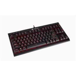 Corsair K63 Compact Mechanical Gaming Keyboard, RGB LED light, US, Wired, Red/Black, Red Switch