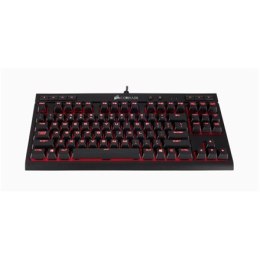 Corsair K63 Compact Mechanical Gaming Keyboard, RGB LED light, US, Wired, Red/Black, Red Switch