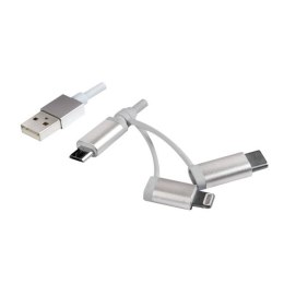 Logilink USB 2.0 cable, USB-A/M to Micro-USB+USB+Lightning CU0126 1 m, USB 2.0 micro B/Plug + Lightning/Plug + USB-C/Plug, USB