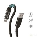 Crong Armor Link - Kabel 60W 3A USB-A do USB-C w oplocie 25cm (czarny)