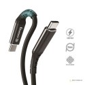 Crong Armor Link - Kabel 60W 3A USB-C do USB-C w oplocie 25cm (czarny)