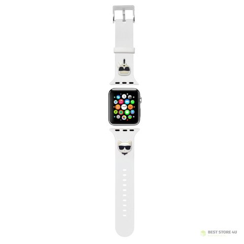 Karl Lagerfeld Silicone Karl & Choupette Heads - Pasek do Apple Watch 42/44/45 mm (biały) Karl Lagerfeld Silicone Karl & Choupette Heads - Pasek do Apple Watch 42/44/45 mm (biały)