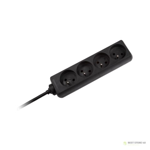Przedłużacz sieciowy Rebel czarny 4 gniazda bez przełącznika, dł. 3m (3x1,5mm) Przedłużacz sieciowy Rebel czarny 4 gniazda bez przełącznika, dł. 3m (3x1,5mm)