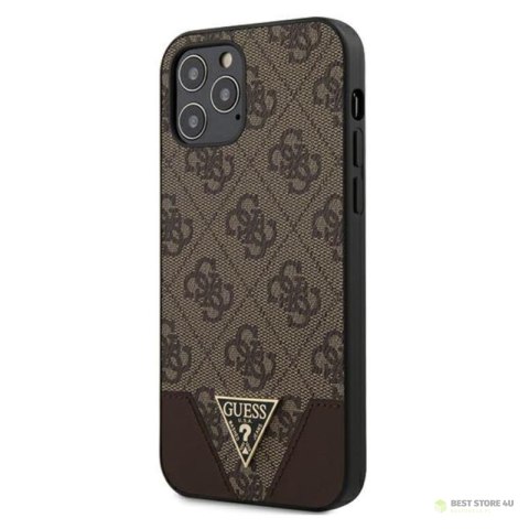 Guess 4G Triangle Collection - Etui iPhone 12 / iPhone 12 Pro (brązowy)