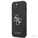 Guess Saffiano 4G Big Silver Logo - Etui iPhone 13 (czarny)