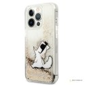 Karl Lagerfeld Liquid Glitter Choupette Fun - Etui iPhone 13 Pro (złoty)