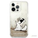 Karl Lagerfeld Liquid Glitter Choupette Fun - Etui iPhone 13 Pro (złoty)