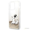 Karl Lagerfeld Liquid Glitter Choupette Fun - Etui iPhone 13 Pro (złoty)