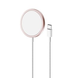 Puro Magnetic Charging Cable USB-C Magsafe - Ładowarka bezprzewodowa indukcyjna 15W (różowy)