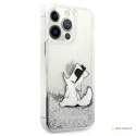 Karl Lagerfeld Liquid Glitter Choupette Fun - Etui iPhone 13 Pro Max (srebrny)