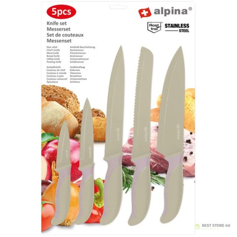Alpina - Zestaw noży ze stali nierdzewnej (beżowy) Alpina - Zestaw noży ze stali nierdzewnej (beżowy)