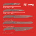 Alpina - Zestaw noży ze stali nierdzewnej (bordowy)
