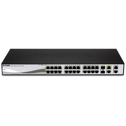 D-LINK DES-1210-28P, przełącznik WEB Smart III z 24 portami PoE 10/100 Mb/s i 2 portami 10/100/1000 Mb/s oraz 2 portami Combo 10