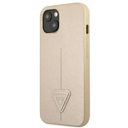 Guess Saffiano Triangle Logo Case - Etui iPhone 13 (beżowy)