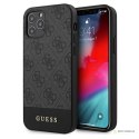 Guess 4G Bottom Stripe Collection - Etui iPhone 12 / iPhone 12 Pro (szary)