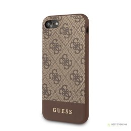 Guess 4G Bottom Stripe Collection - Etui iPhone SE 2020 / 8 / 7 (brązowy)