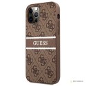 Guess 4G Printed Stripe - Etui iPhone 12 Pro Max (brązowy)