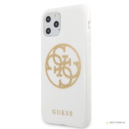 Guess Circle Glitter 4G - Etui iPhone 11 Pro Max (biały)