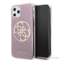 Guess Circle Glitter 4G - Etui iPhone 11 Pro Max (różowy)