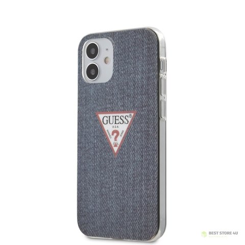 Guess Denim Triangle Dk - Etui iPhone 12 Mini (granatowy)