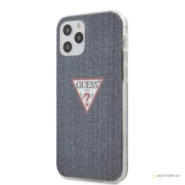 Guess Denim Triangle Dk - Etui iPhone 12 / iPhone 12 Pro (granatowy)