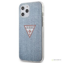 Guess Denim Triangle Lt - Etui iPhone 12 Pro Max (niebieski)