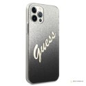 Guess Glitter Gradient Script - Etui iPhone 12 Pro Max (czarny)