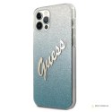 Guess Glitter Gradient Script - Etui iPhone 12 Pro Max (niebieski)