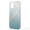 Guess Glitter Gradient Script - Etui iPhone 12 Pro Max (niebieski)