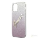 Guess Glitter Gradient Script - Etui iPhone 12 Pro Max (różowy)