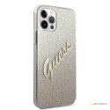 Guess Glitter Gradient Script - Etui iPhone 12 / iPhone 12 Pro (złoty)