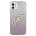 Guess Glitter Gradient Script - Etui iPhone 12 mini (różowy)