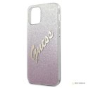 Guess Glitter Gradient Script - Etui iPhone 12 mini (różowy)