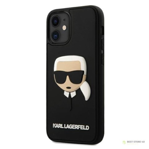 Karl Lagerfeld 3D Rubber Karl`s Head - Etui iPhone 12 mini (czarny)