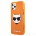 Karl Lagerfeld Choupette Head - Etui iPhone 12 / iPhone 12 Pro (fluo pomarańczowy)