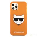 Karl Lagerfeld Choupette Head - Etui iPhone 12 / iPhone 12 Pro (fluo pomarańczowy)